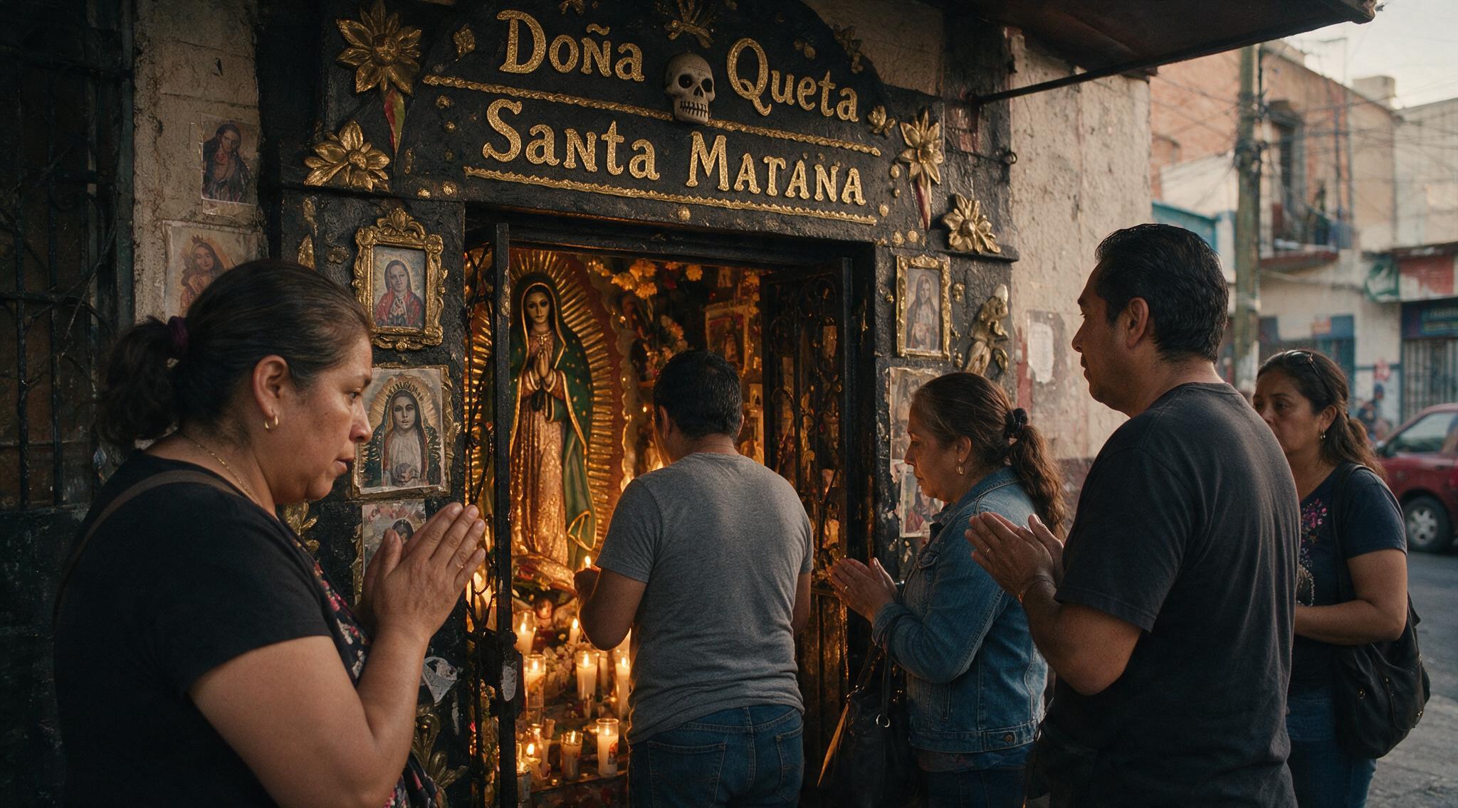 Doña Queta Santa Muerte shrine — The Gold Niña of Alfarería Street: Doña Queta's Shrine and Santa Muerte's Coming Out of the Closet